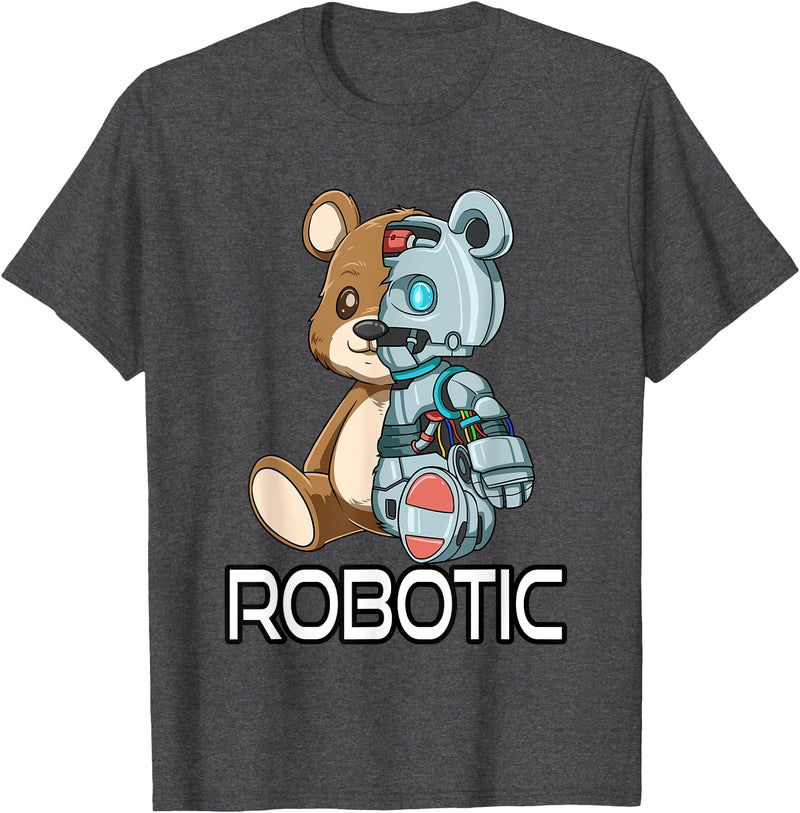 Robot Bear Machine Funny Bear Robot Robotic Cuddling Cyborg T-Shirt - Dark Heather Grey