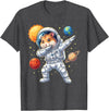 Hamster Astronaut Dabbing Funny Space Animal for Kids T-Shirt - Dark Heather Grey