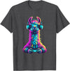 Llama Gamer Lovers Animal Men Women Kids Llama Gaming Animal Video Games Funny Llama T-Shirt - Dark Heather Grey