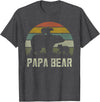 Bear Cubs Family Matching Gifts & Shirts Clothing Funny Papa Bear Shirts, Cub 2 Kids Fathers Day Grandpa T-Shirt - Dark Heather Grey