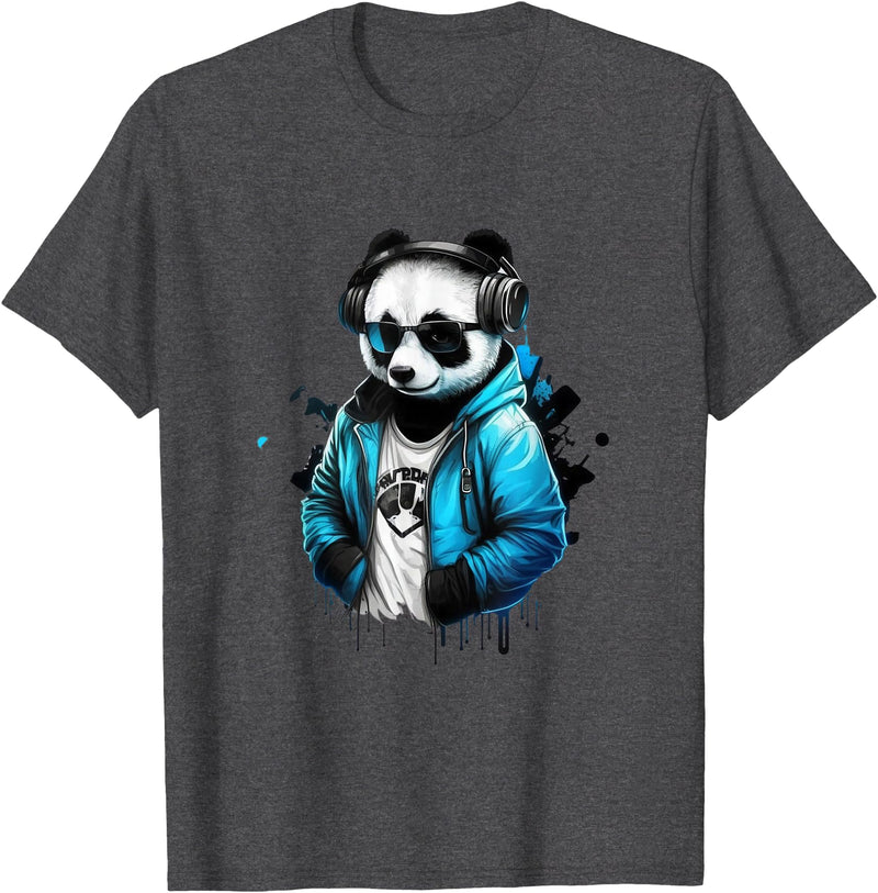 Panda Musik DJ Controller Gaming Panda Panda Music DJ Controller Gaming Panda T-Shirt - Dark Heather Grey