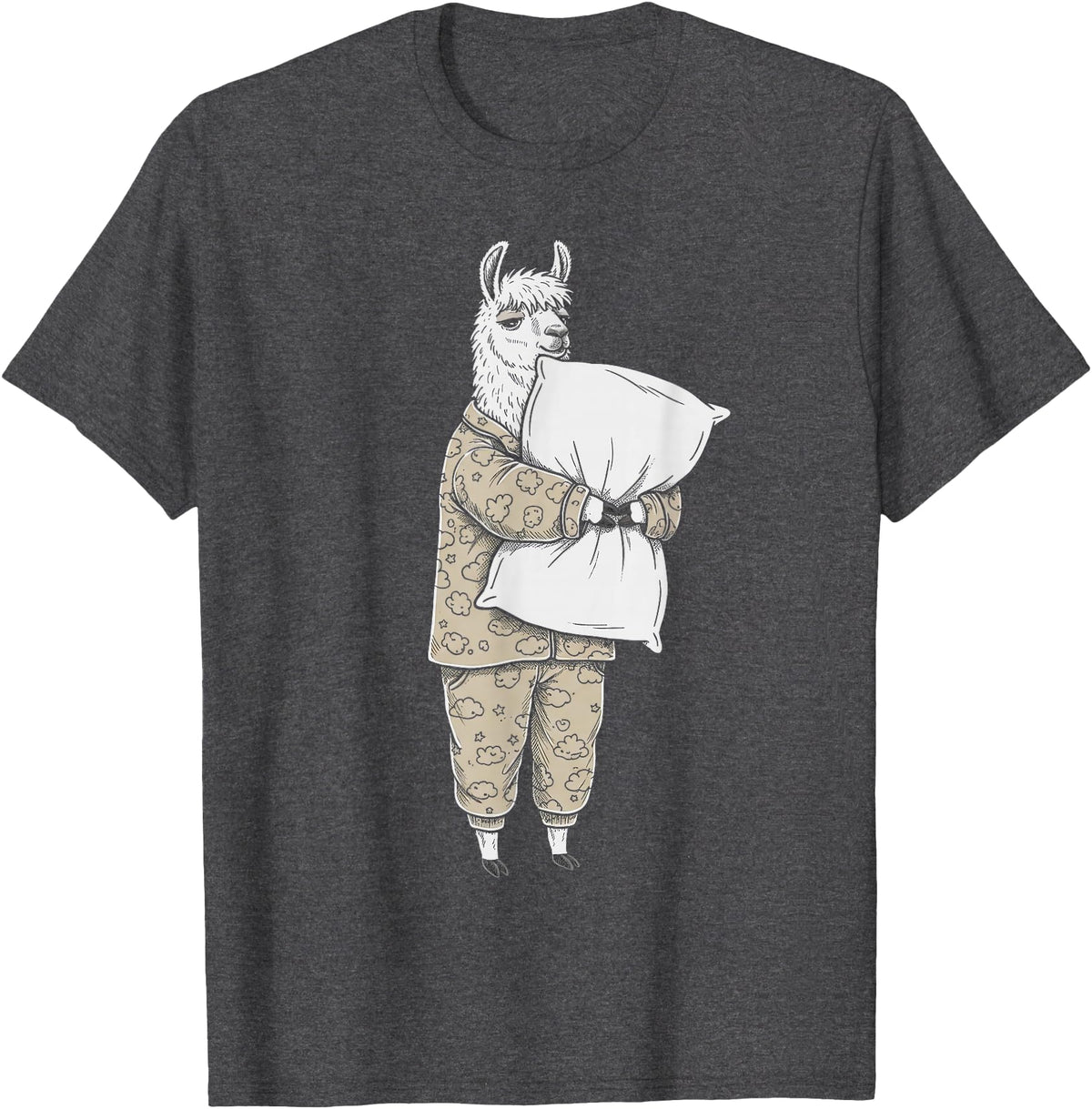 Sleeping & Napping Funny Designs For Nap Lovers Funny Sleepy Llama Alpaca Pajama Women Kids Boys And Girls T-Shirt - Dark Heather Grey