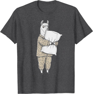 Sleeping & Napping Funny Designs For Nap Lovers Funny Sleepy Llama Alpaca Pajama Women Kids Boys And Girls T-Shirt - Dark Heather Grey