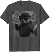 Teddy Bear Graphic Streetwear Hip Hop Men's Design Hip Hop Teddy Bear Selfie Urban Streetwear Peace Sign Rap T-Shirt - Dark Heather Grey