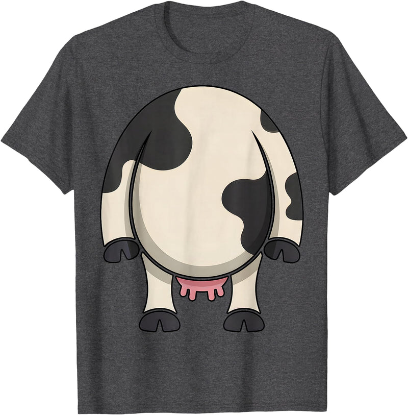 Udderly Moo-tastic Farmer Cow Halloween Outfit Funny Cow Costume Halloween Farm Animal Party T-Shirt - Dark Heather Grey