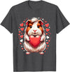 Cute Guinea Pig Apparel for Women Kids Guinea Pig Holding Heart Valentine's Day Cute Valentine T-Shirt - Dark Heather Grey