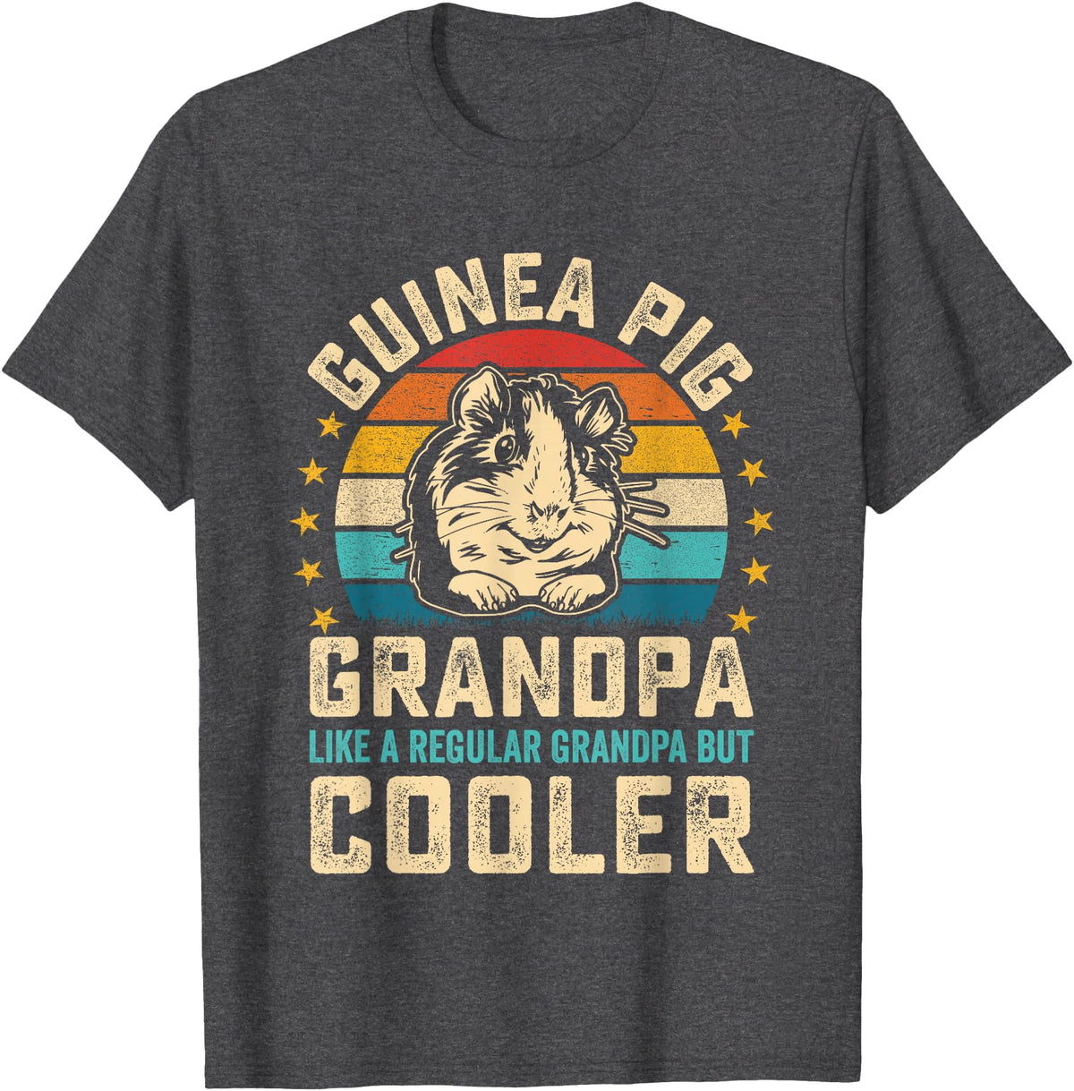 Guinea Pig Pet Rodent Fur Veterinary Care Rodent Guinea Pig grandpa like a Regular grandpa but Cooler T-Shirt - Dark Heather Grey