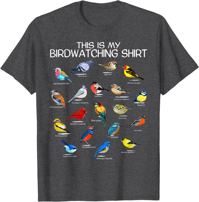 Funny Mens Bird Shirt Gifts For Birding Lovers This is my Birdwatching Shirt For Bird Lover & Birdwatcher T-Shirt - Dark Heather Grey