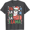 Festive Animal Christmas Funny FA La La La Llama Christmas Holiday Animal Design T-Shirt - Dark Heather Grey