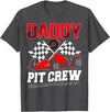Pit Crew Birthday Boy Funny Party Family Daddy Pit Crew Racing Family Race Car Birthday Boy T-Shirt - Dark Heather Grey
