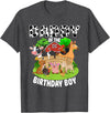 Matching Farm Theme Birthday Shirts By PDQA Daddy of The Bday Boy Farm Animals Matching Farm Theme T-Shirt - Dark Heather