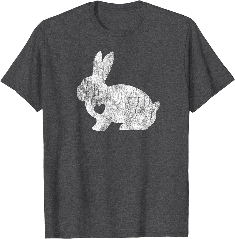 Love Bunny Rabbit Lover Animal Pet Owner Easter Gift T-Shirt in Dark Heather Grey