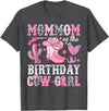 Pink Western Cowgirl Bday Party Family Matching Mommom Of The Birthday Cow-Girl Rodeo Cowgirl Bday T-Shirt - Dark Heather