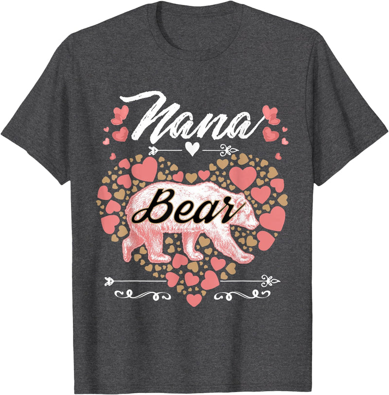 Nana Bear Shirt Designs and Gift Ideas for Grandma Nana Bear Shirt for Women - Cute Mother's Day and Birthday T-Shirt - Dark Heather Grey
