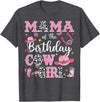 Birthday Girl CowGirl Matching Family Mama Of The Birthday Cow-Girl Rodeo Cow Girl Birthday T-Shirt - Dark Heather Grey