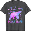 Just A Girl Who Loves Polar Bear Gifts Outfit Colorful Just A Girl Who Loves Polar Bears Women Girls T-Shirt - Dark Heather Grey