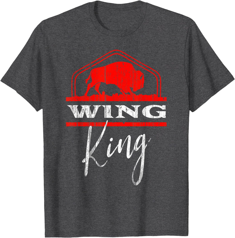Nickel City Tailgate Gear Buffalo Wing King Legend T-Shirt - Dark Heather Grey