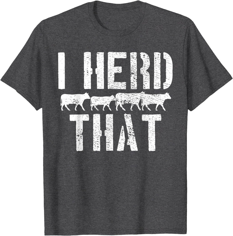 Daneisyista Vintage Cow Beef Butcher Farmer Gift T-Shirt - Dark Heather Grey