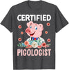 Funny Pig Farm Piggy Farmer Farming Gifts DAIMMER Certified Pigologist T-Shirt - Dark Heather Grey
