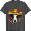Wowsome! Cinco de Mayo Cow Mexican Lover Sombrero Cow T-Shirt - Dark Heather Grey