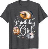 Cute Guinea Pig Lover HD0 Guinea Pig Birthday Girl T-Shirt - Dark Heather Grey