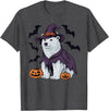 Witch Polar Bear Halloween Tees Polar Bear Halloween Costume Scary Pumpkin Bat Witch T-Shirt - Dark Heather Grey