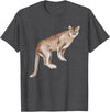 Watercolour Mountain Lion Panther Cougar Cat Lover Watercolour Mountain Lion Animal Art Nature Wildlife Art T-Shirt - Dark Heather Grey