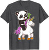 Panda Bear Unicorns Boys Girls Kids Panda Riding Unicorn Cute Magical Animals T-Shirt - Dark Heather Grey