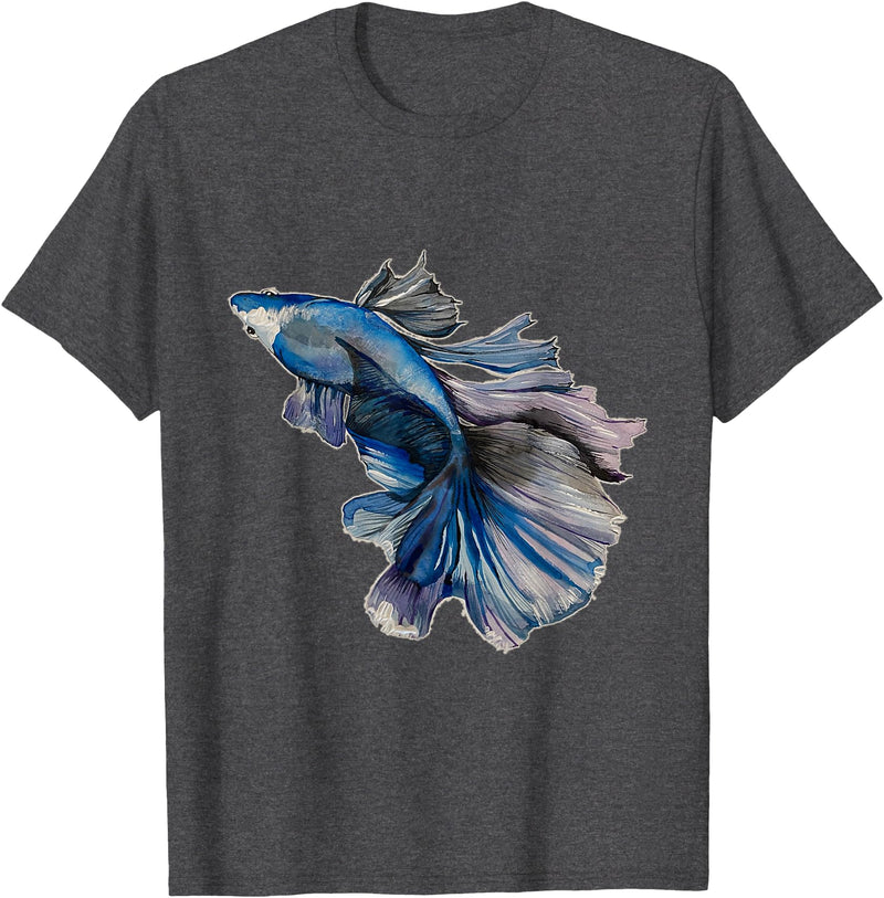 Wistful Blue Beta Fish T-Shirt - Dark Heather Grey