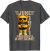 June 1971 55th Birthday Gifts for Men Women 55 Year Old June 1971 Teddy Bear 55th Birthday Men Women T-Shirt - Dark Heather Grey