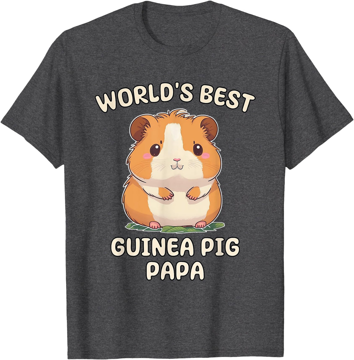 Best & Fun Guinea PIg Designs Funny World's Best Guinea Pig Papa Dad T-Shirt - Dark Heather Grey