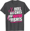 Reel Bitches catch fishes tee Reel Bitches Catch Fishes Funny Fishing T-Shirt - Dark Heather Grey