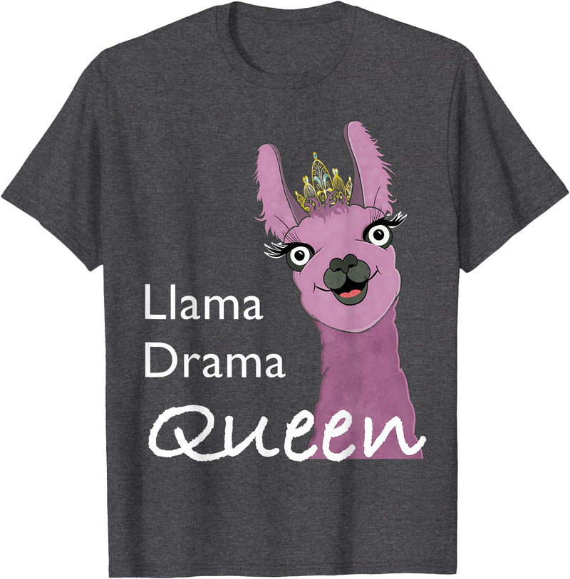 The Packing Llamas Llama drama queen T-Shirt - Dark Heather Grey