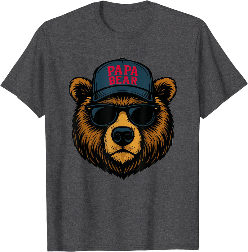 Father's Day Shirts Papa Bear - Father's Day Great Dad Joke T-Shirt - Dark Heather Grey