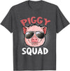 Piggy Squad T-Shirt Funny Cool Pigs Lover Pink Animal Tee T-Shirt - Dark Heather Grey