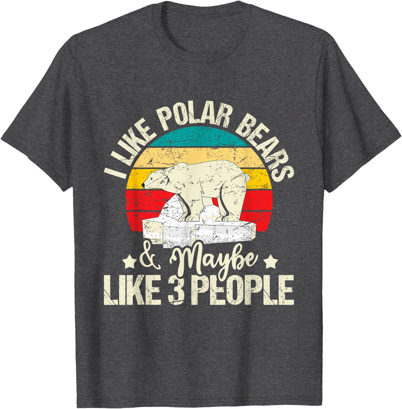 Funny Polar Bear Shirts I Like Polar Bears - Zookeeper Zoologist Zoo Animal Lover T-Shirt - Dark Heather Grey