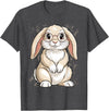 Rabbit Hipster Rabbit Nerd Cute Rabbit Funny Kids Boys Girls T-Shirt (Black) in Dark Heather Grey
