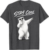 Polar Bear Enthusiast Apparel Polar Bear Wearing Sunglasses with Stay Cool Quote T-Shirt - Dark Heather Grey