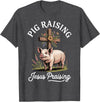 Faith Christian Religious Pig Farming Hog Farmer Pig Raising Jesus Praising T-Shirt - Dark Heather Grey