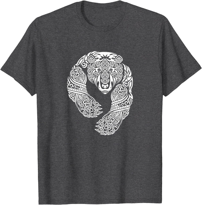 CELTIC KNOTWORK TRIBAL TATTOO BEAR TEES CELTIC KNOTWORK TRIBAL TATTOO BEAR T-SHIRT T-Shirt - Dark Heather Grey