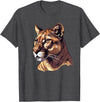 Mountain Lion Cougar Panther Catamount Designs Mountain Lion Caricature T-Shirt - Dark Heather Grey