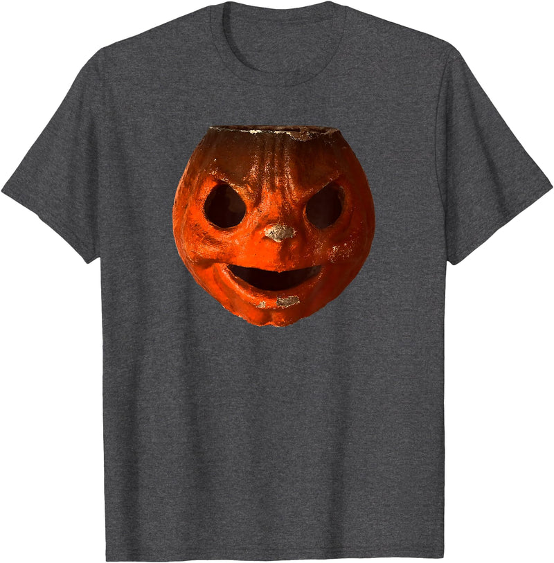 Imagine Graphics Creepy Vintage Halloween Pumpkin T-Shirt - Dark Heather Grey
