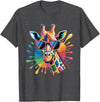 Safari Animal Art Giraffe Sunglasses Funny Giraffe Lover Safari Animal Animal T-Shirt - Dark Heather Grey