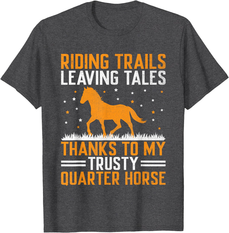 American Quarter Horse Riding Racing Horses American Quarter Horse Owner Horse Riding Horses Racing T-Shirt - Dark Heather Grey
