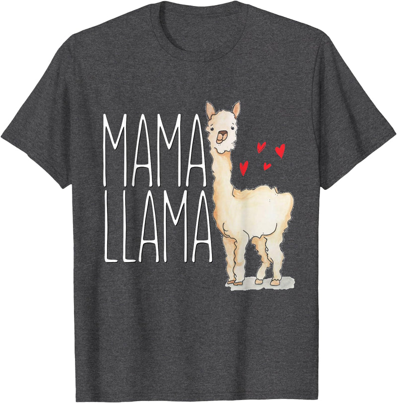 Llama Family Tees NYC Mama Llama Gift Funny Matching Family Tribe Mom Mommy Mum T-Shirt - Dark Heather Grey