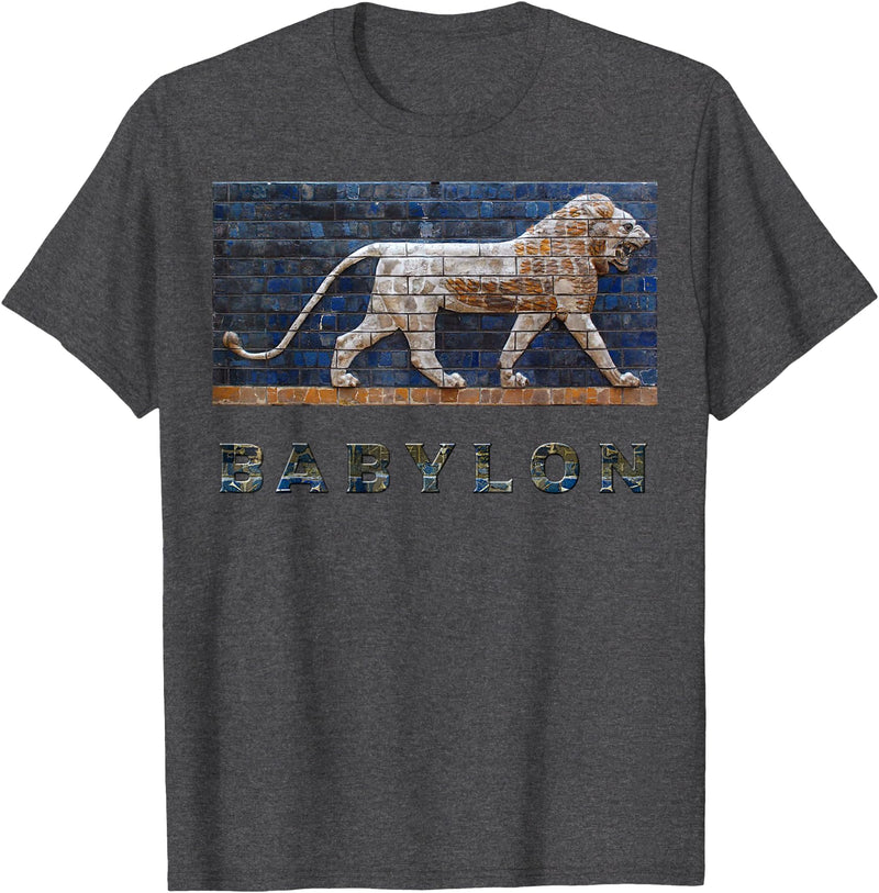 G.Y Production Kids Unisex Black Lion Print T-Shirt - Dark Heather Grey