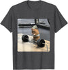Hamster Deadlift Training Funny Cute Rat Weightlifting Meme T-Shirt - Dark Heather Grey