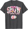 Stock Show Rabbit Mom Livestock County Bunny Mama Floral T-Shirt in Dark Heather Grey