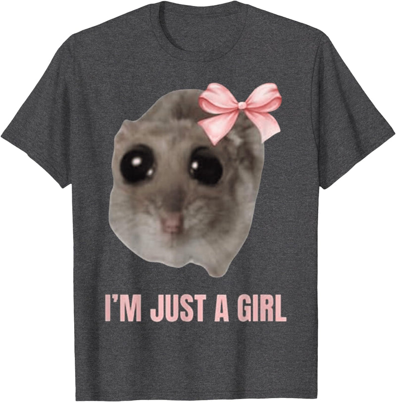 I'm Just a Girl Hamster FUNNY T-Shirt - Dark Heather Grey