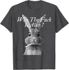 Retro Who the F_ck Is Alice Funny Rabbit T-Shirt in Dark Heather Grey